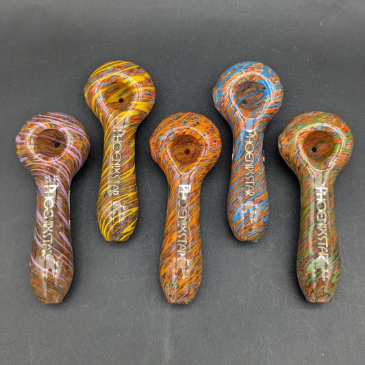 Phoenix 4.5" Frit & Swirl Hand Pipe - Meech Madness Smoke Shop