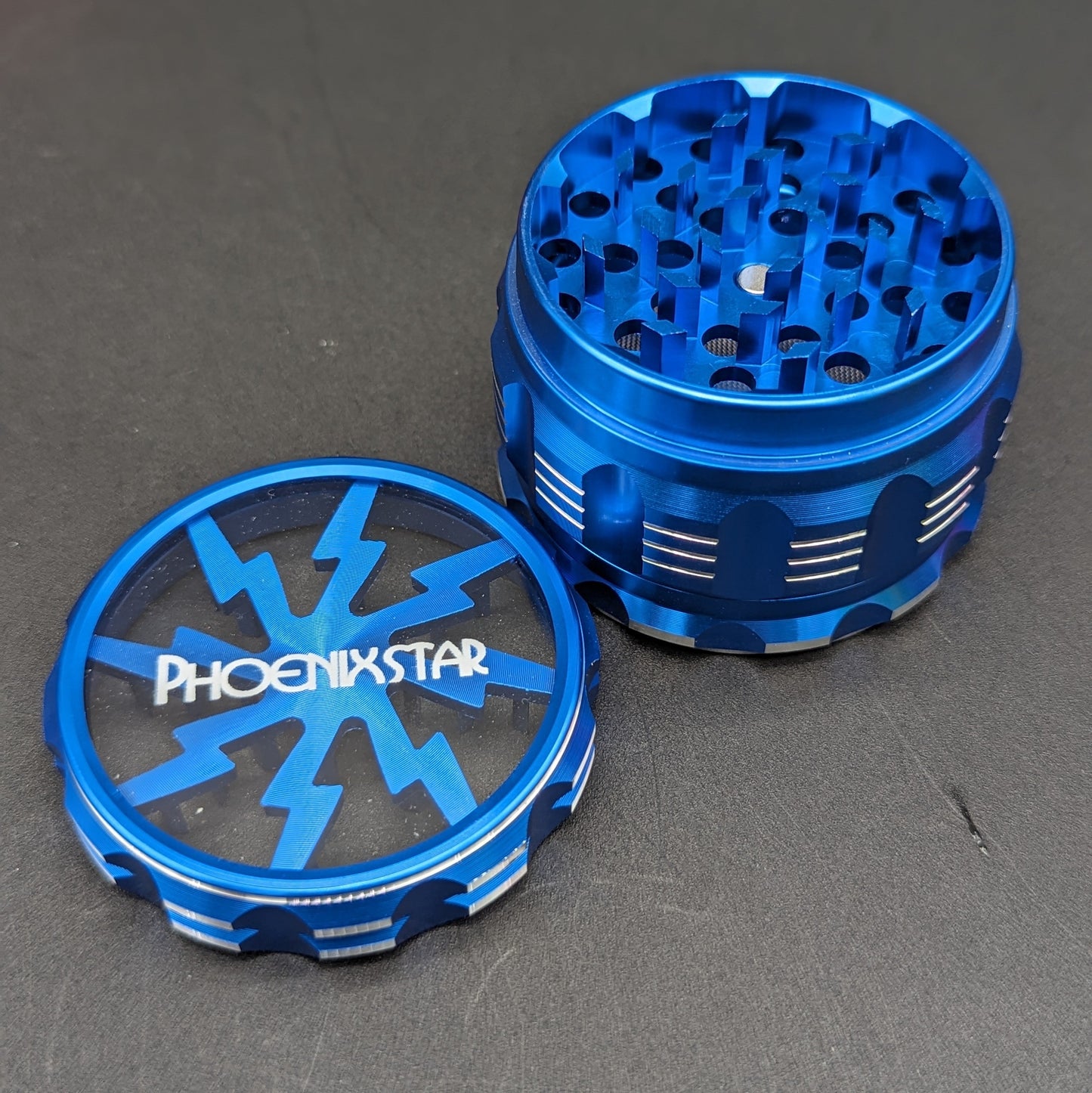 Phoenix Full Color Gripped Lightning Grinders-Avernic Smoke Shop