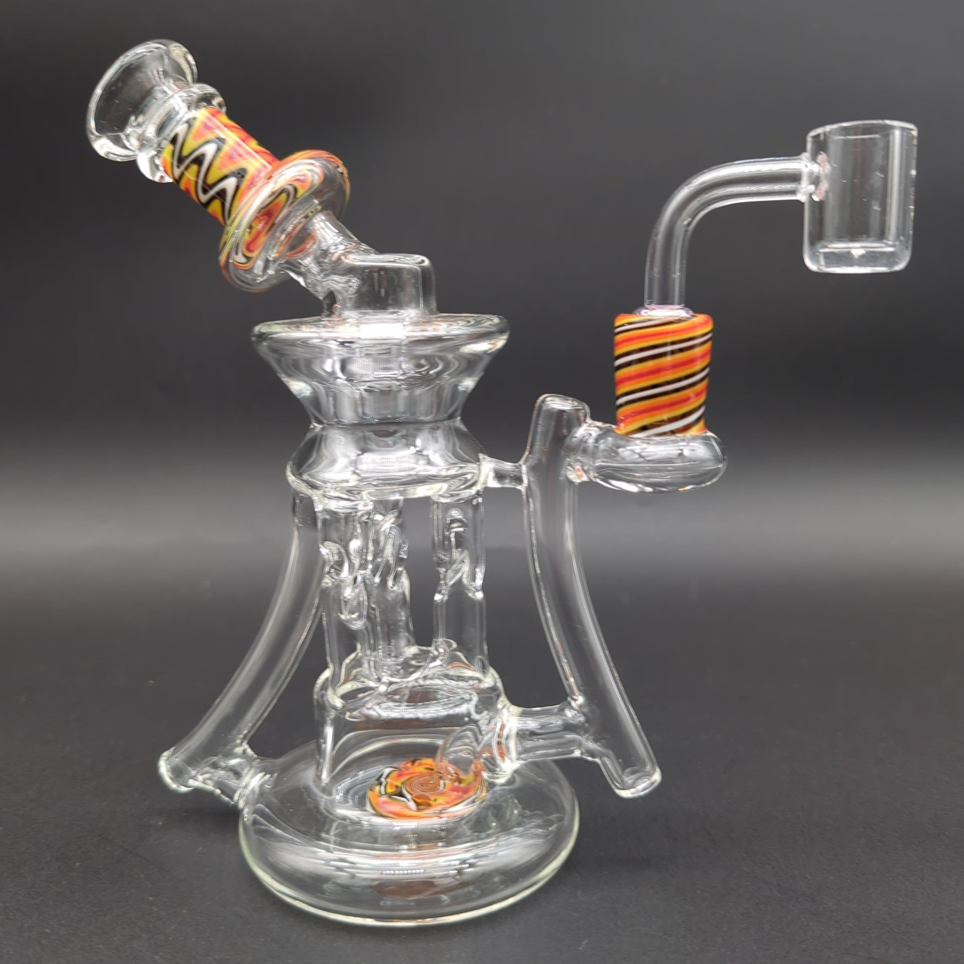 Phoenix Glass Quad Pillar Worked Recycler Dab Rig - Avernic Smoke Shop