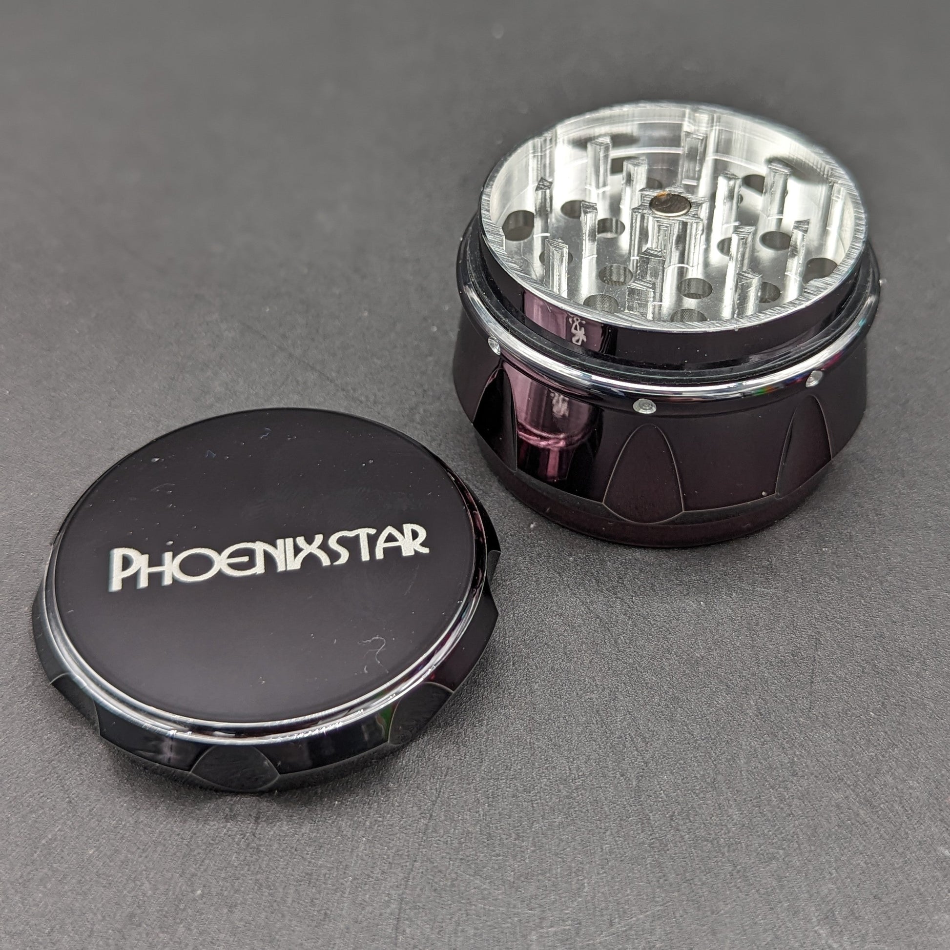 Phoenix Mini 50mm Chrome Herb Grinder-Avernic Smoke Shop