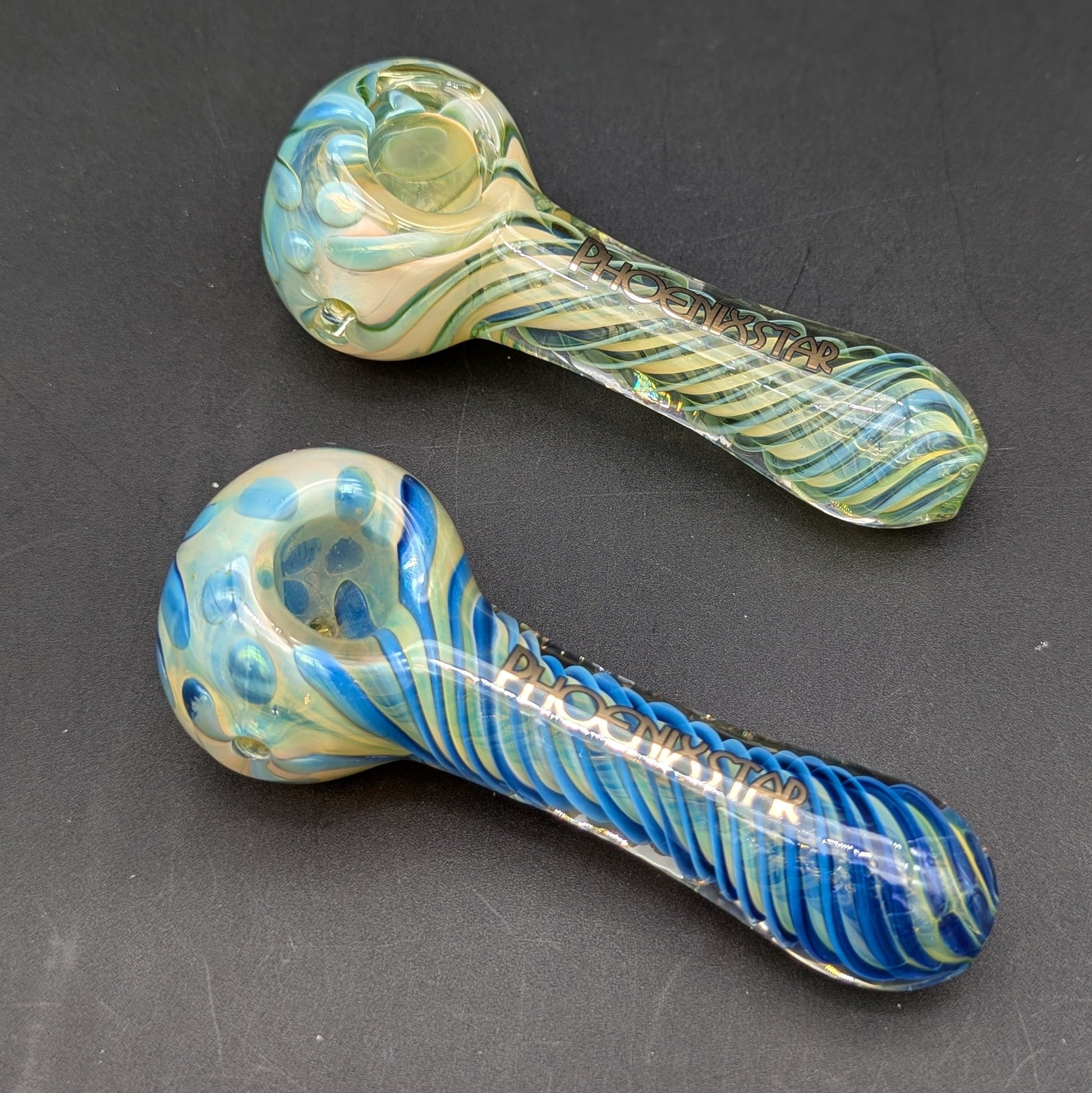 Phoenix Silver Fumed Color Swirl Pipe-Avernic Smoke Shop