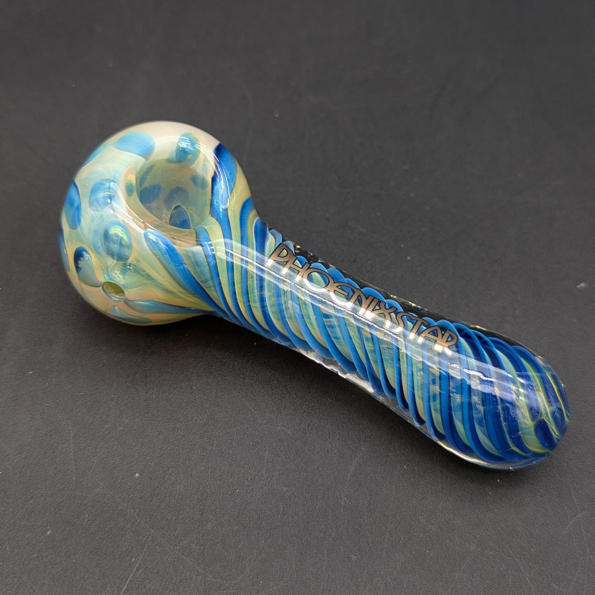 Phoenix Silver Fumed Color Swirl Pipe-Avernic Smoke Shop