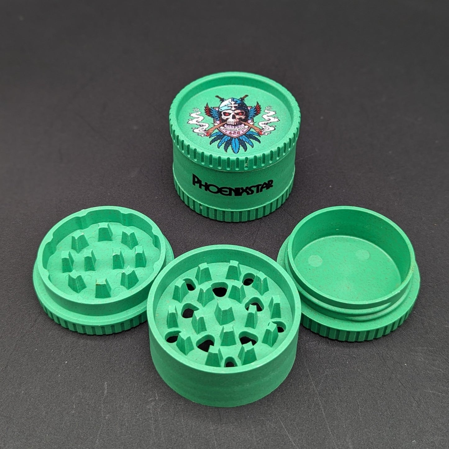 Phoenix Skull Gladiator Acrylic Grinder - Meech Madness Smoke Shop