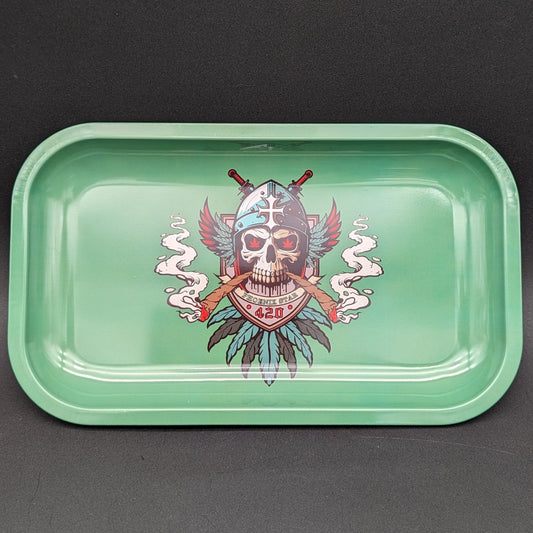 Phoenix Skull Gladiator Medium Rolling Tray - Meech Madness Smoke Shop