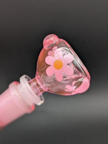 Pink Floral Beaker Bong 10"-Avernic Smoke Shop