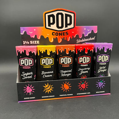 POP Cones Unbleached | Assorted Flavors | 1 1/4"-Avernic Smoke Shop