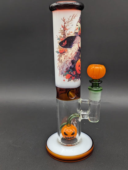 Pulsar Anime Halloween Straight Tube Glass Water Pipe | 9.75"