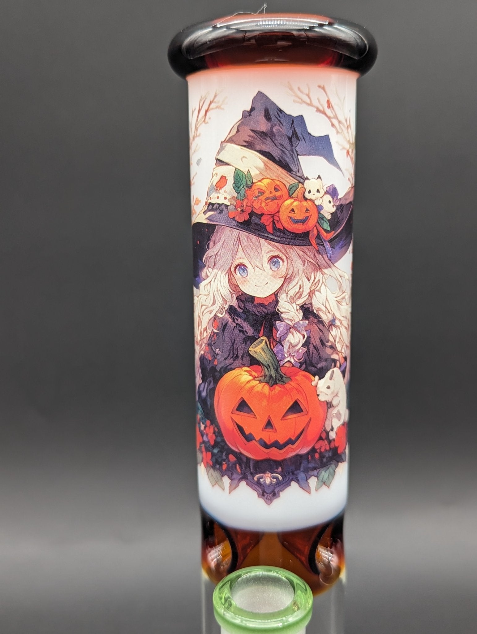 Pulsar Anime Halloween Straight Tube Glass Water Pipe | 9.75" - Meech Madness Smoke Shop