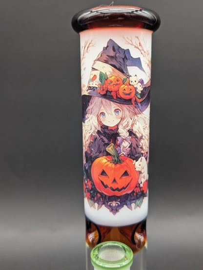 Pulsar Anime Halloween Straight Tube Glass Water Pipe | 9.75" - Meech Madness Smoke Shop