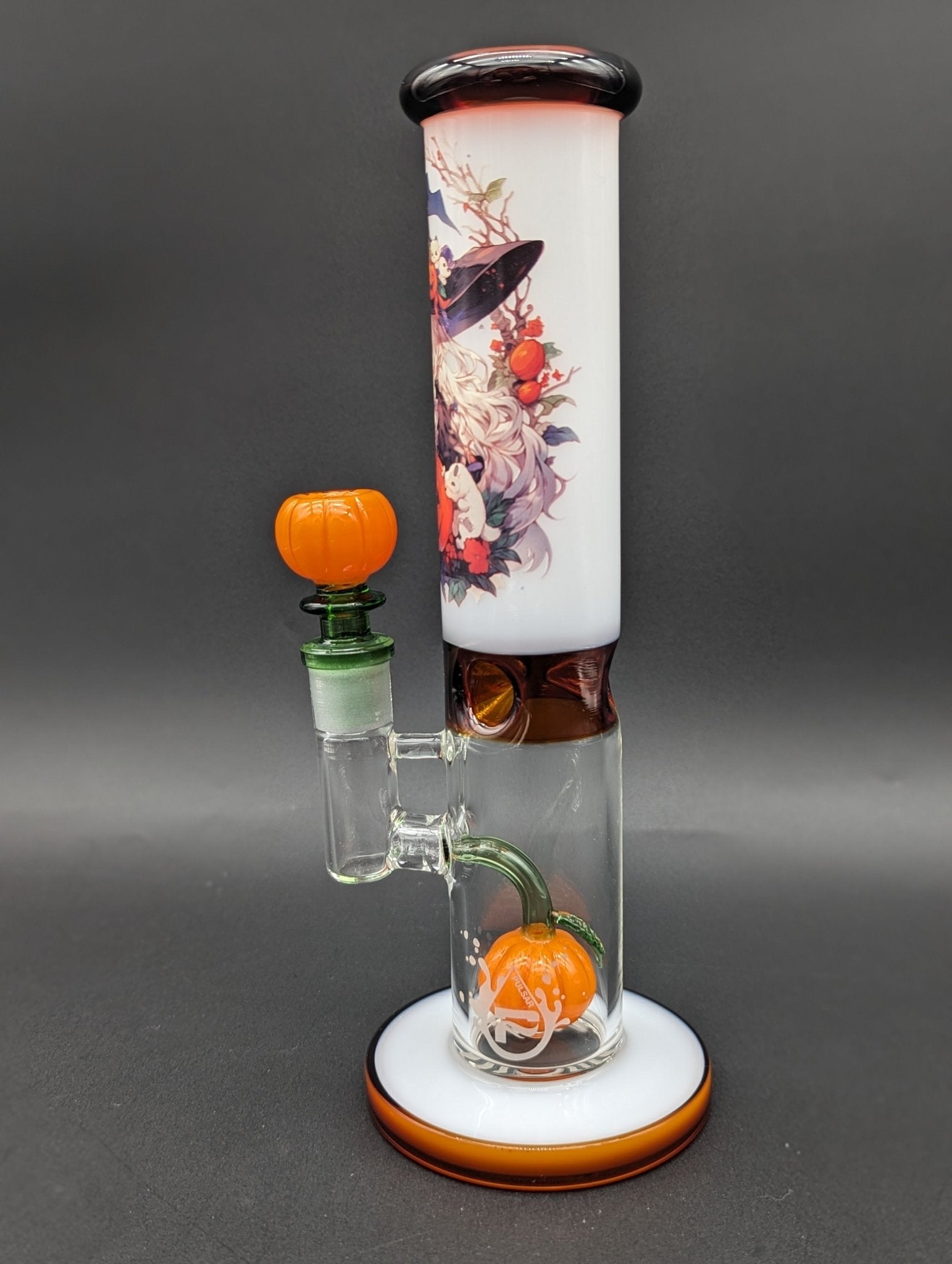 Pulsar Anime Halloween Straight Tube Glass Water Pipe | 9.75" - Meech Madness Smoke Shop