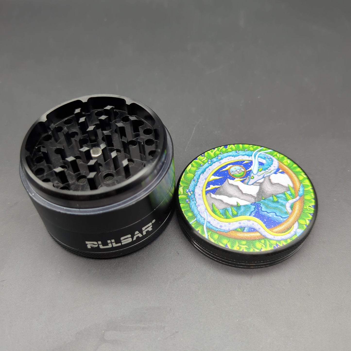 Pulsar Artist Series Metal Grinder | Remembering Dragon | 4pc | 2.5" - Avernic Smoke Shop