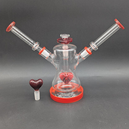Pulsar Date Night: Part 2 Dual Neck Glass Water Pipe | 8.5"-Avernic Smoke Shop
