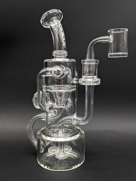 Pulsar Debonaire Diamond Triple Perc Glass Recycler Dab Rig | 9" - Meech Madness Smoke Shop