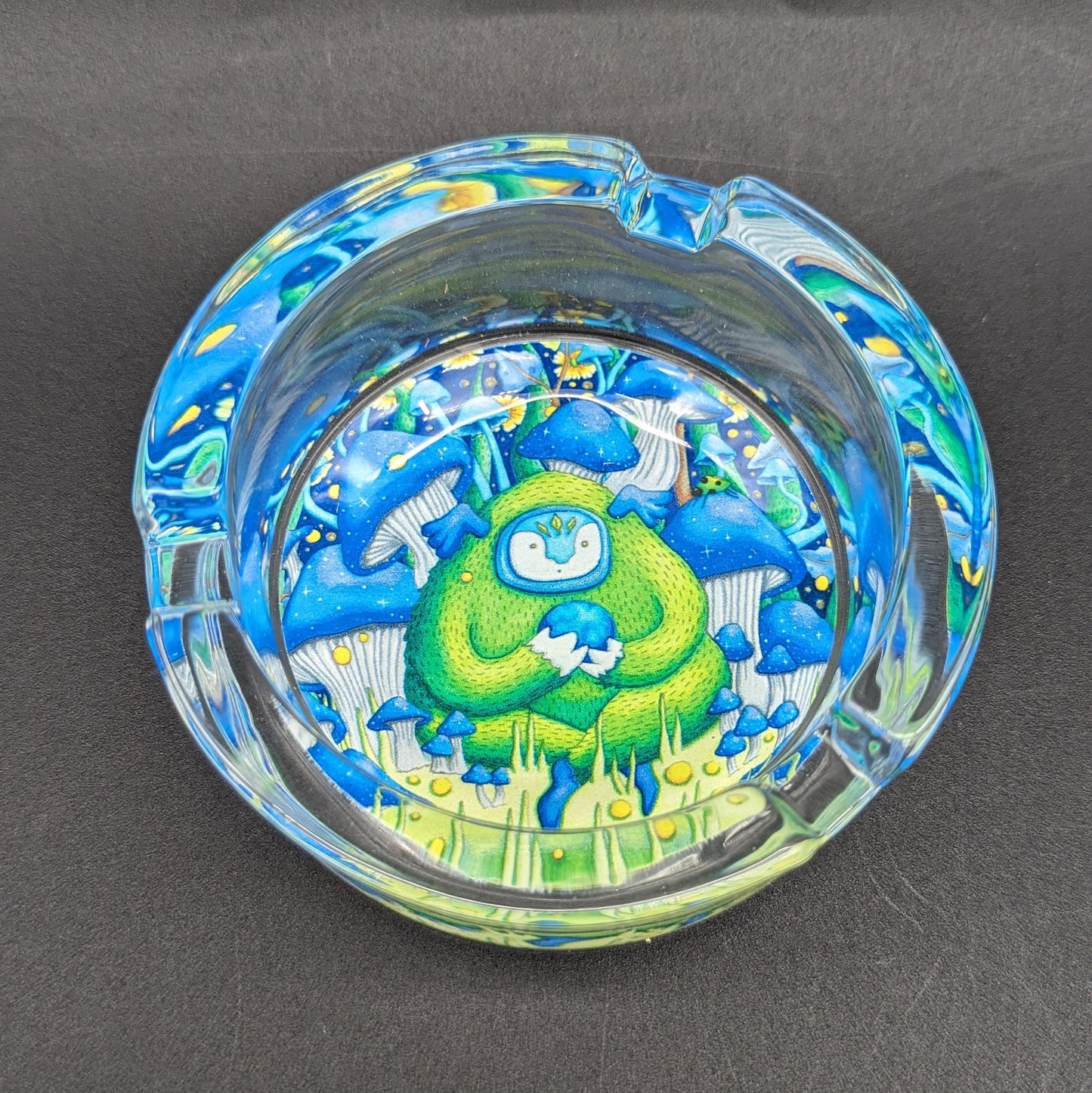 Pulsar Design Series Round Glass Ashtray | 3.4" | Assorted Designs - Meech Madness Smoke Shop