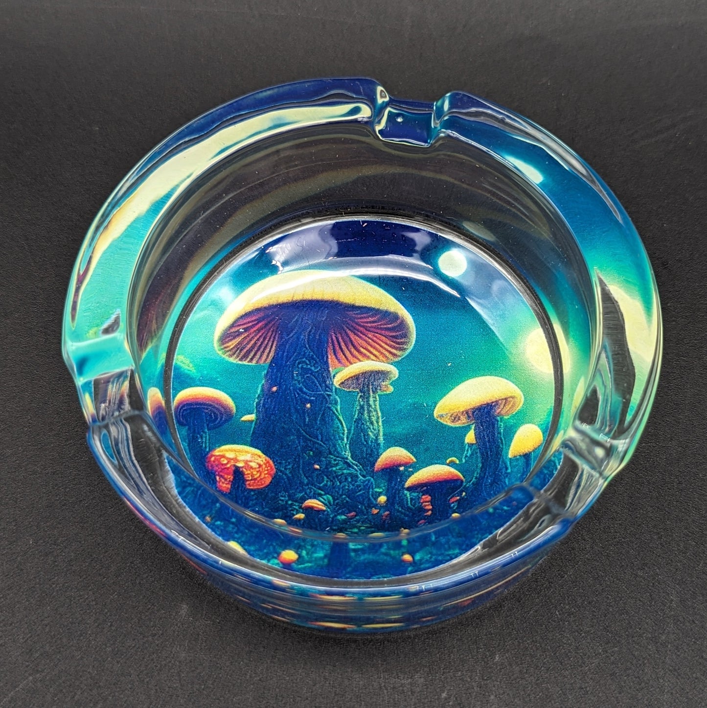 Pulsar Design Series Round Glass Ashtray | 3.4" | Assorted Designs - Meech Madness Smoke Shop