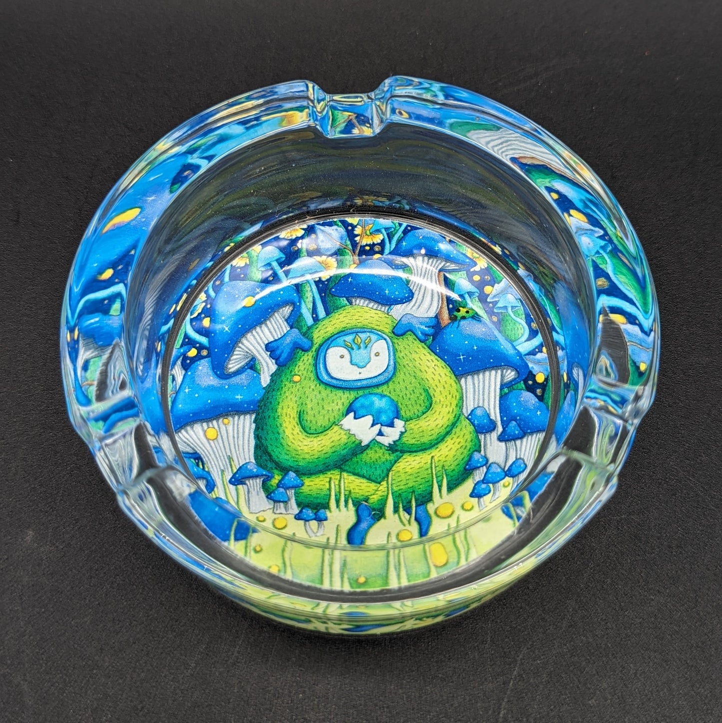 Pulsar Design Series Round Glass Ashtray | 3.4" | Assorted Designs - Meech Madness Smoke Shop