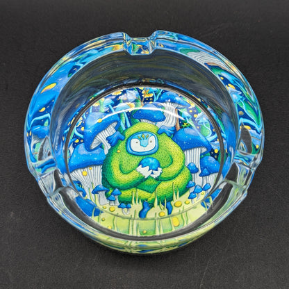 Pulsar Design Series Round Glass Ashtray | 3.4" | Assorted Designs - Meech Madness Smoke Shop