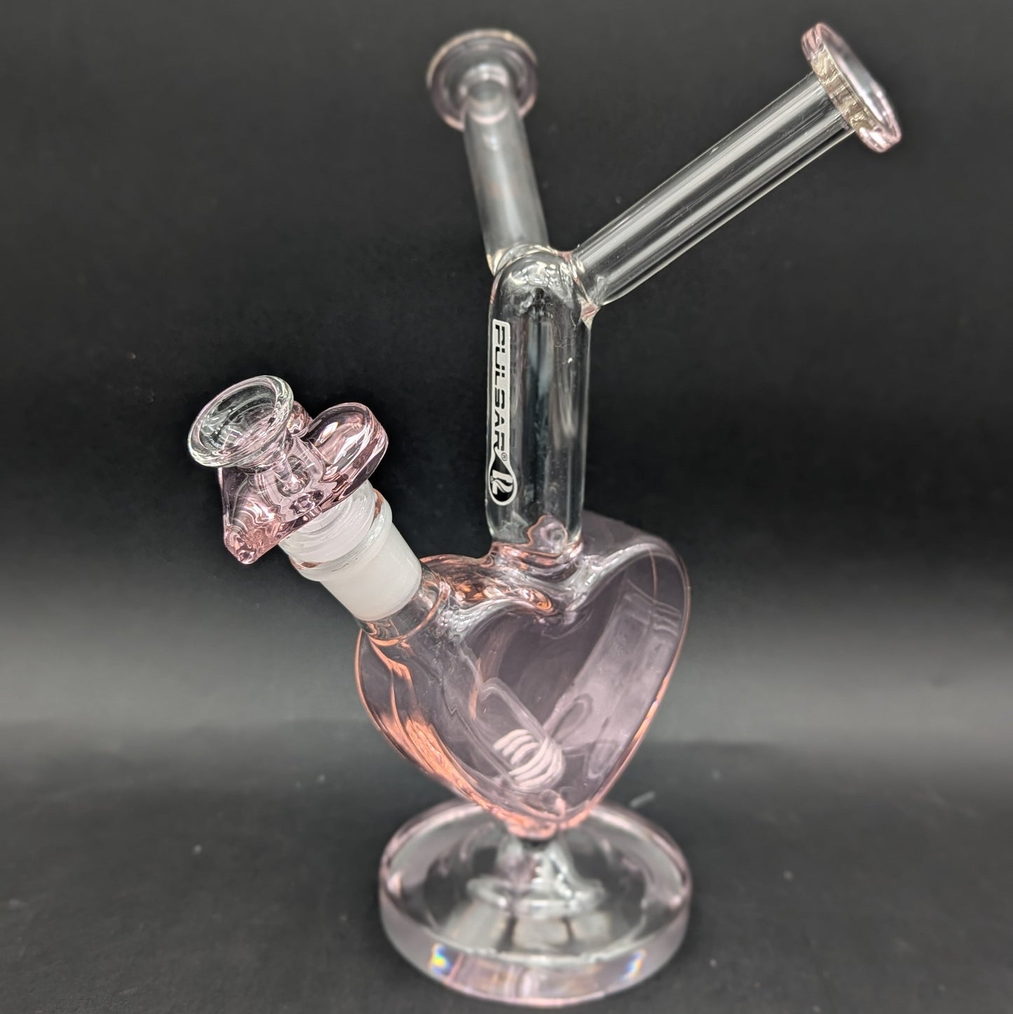 Pulsar Double Kiss Heart Glass Water Pipe | 11"-Avernic Smoke Shop