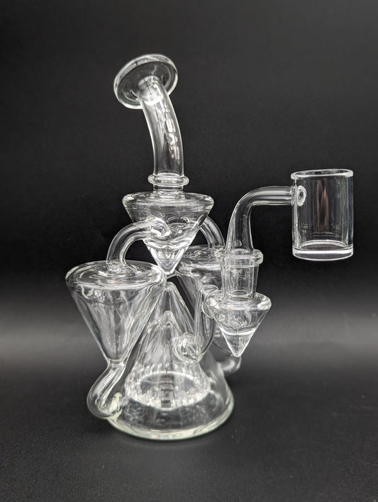 Pulsar Dual Recycler Glass Dab Rig | 7.75" | 14mm - Meech Madness Smoke Shop