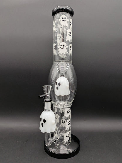 Pulsar Glow In the Dark Ghosty Glass Bong| 15.25"