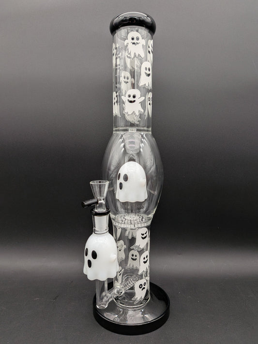 Pulsar Glow In the Dark Ghosty Glass Bong| 15.25"