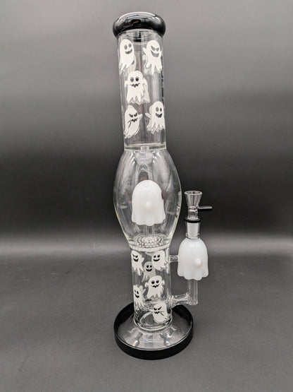 Pulsar Glow In the Dark Ghosty Glass Bong| 15.25"