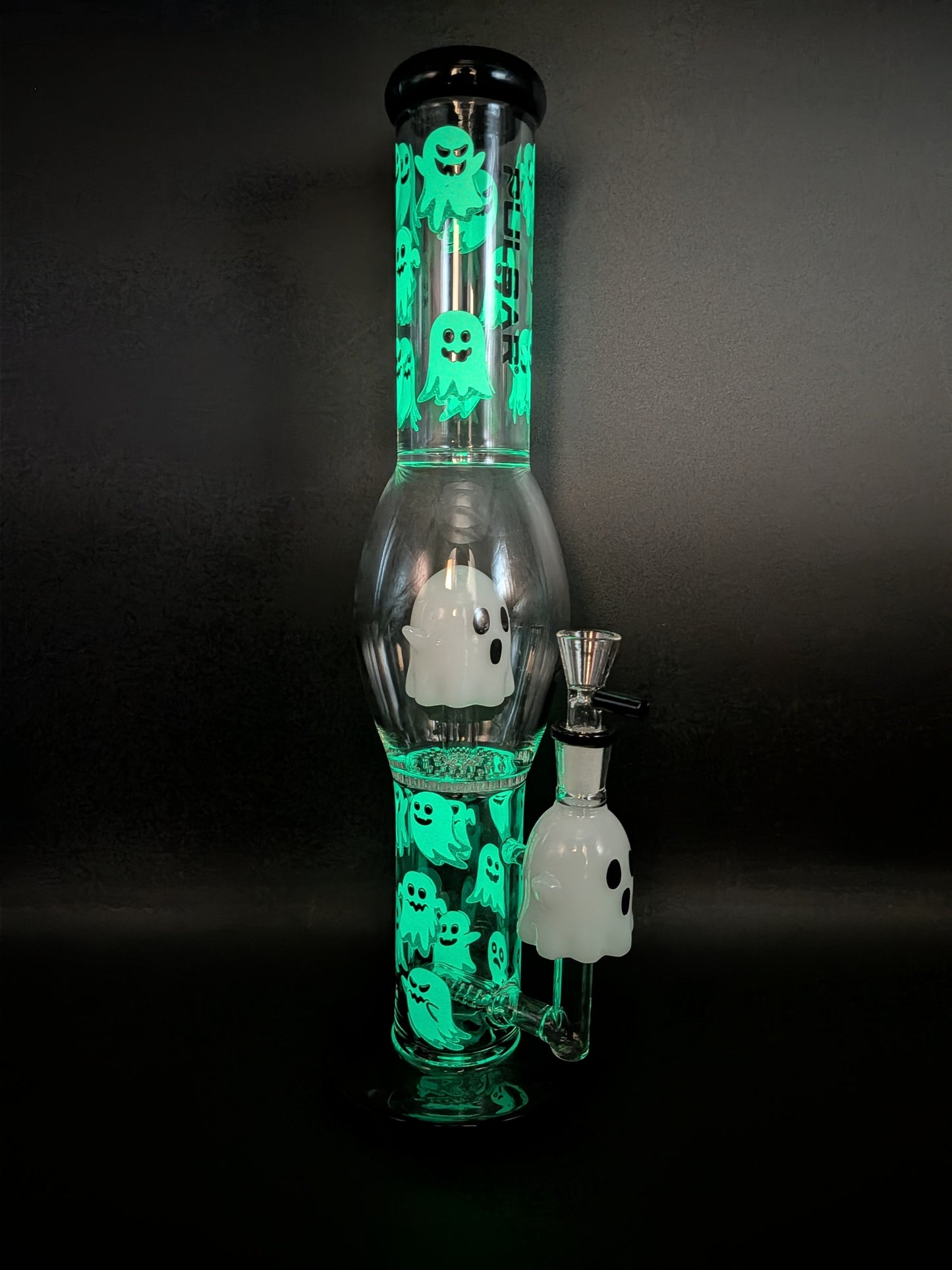 Pulsar Glow In the Dark Ghosty Glass Bong| 15.25"