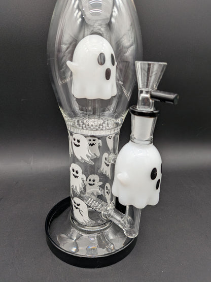 Pulsar Glow In the Dark Ghosty Glass Bong| 15.25"
