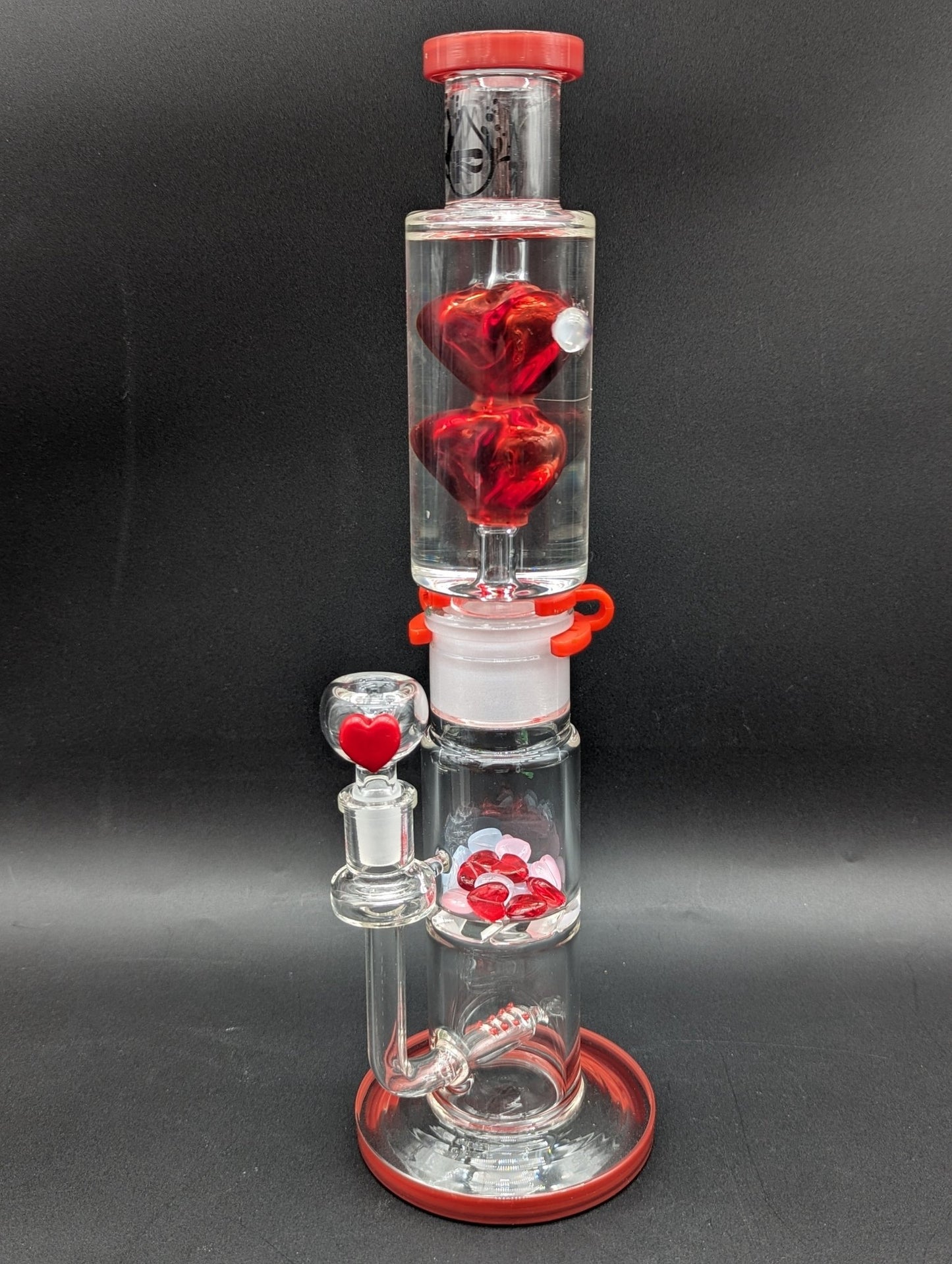 Pulsar Hidden Hearts Stackable Glycerin Bong | 13.75" - Meech Madness Smoke Shop