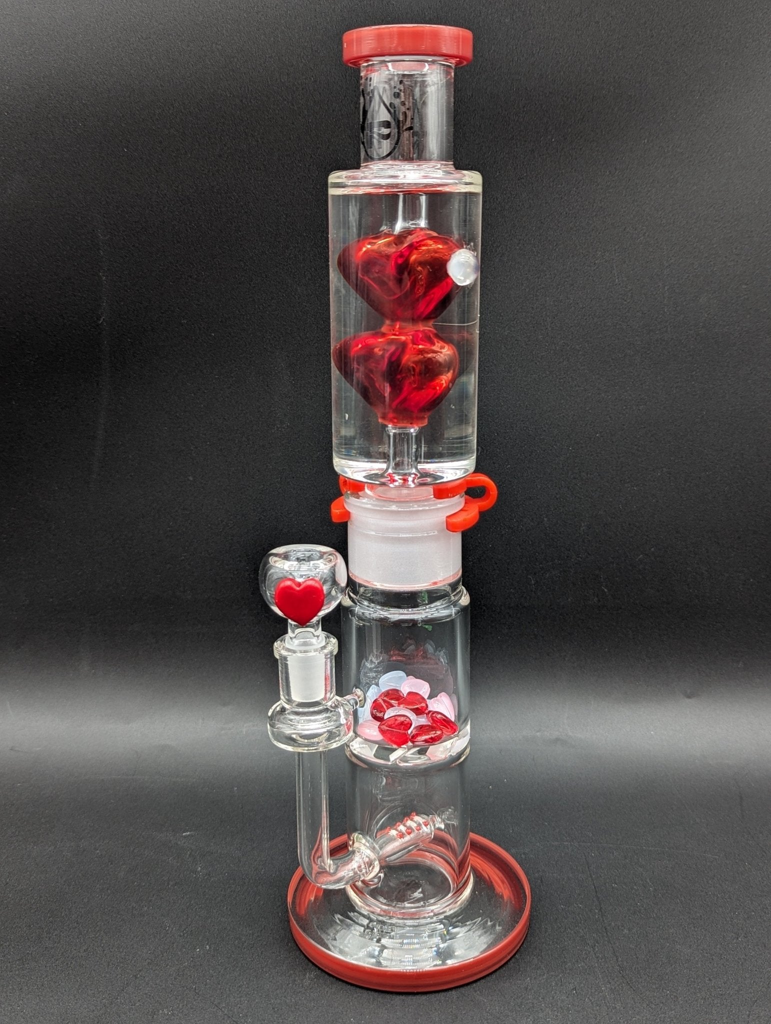Pulsar Hidden Hearts Stackable Glycerin Bong | 13.75" - Meech Madness Smoke Shop