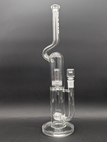 Pulsar Kink Neck Double Chamber Chugger Glass Water Pipe | 17.25"-Avernic Smoke Shop