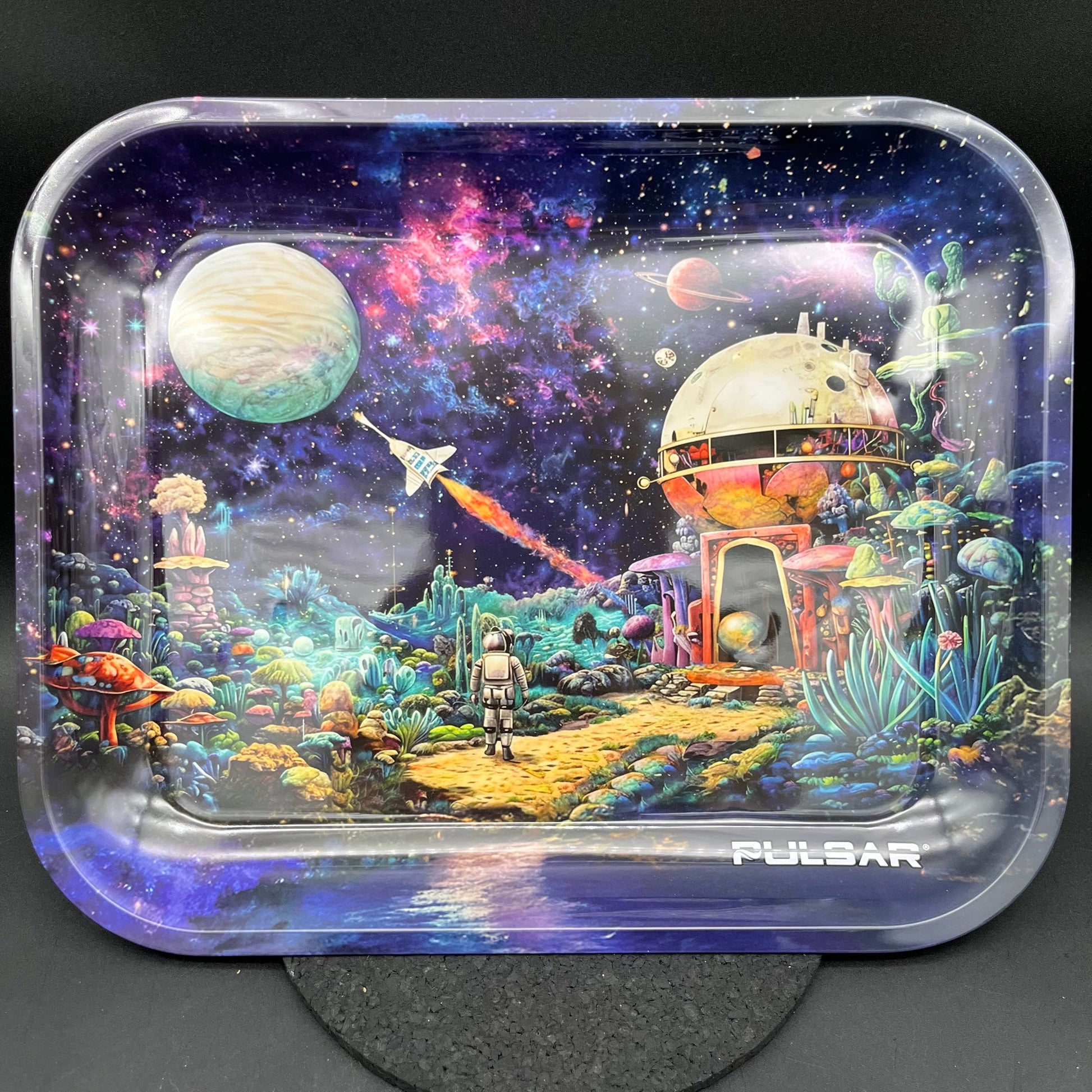 Pulsar Large Metal Rolling Tray | Space Base | 13"x11"-Avernic Smoke Shop