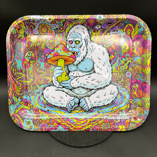 Pulsar Large Metal Rolling Tray | Trippin' Yeti | 13"x11"-Avernic Smoke Shop