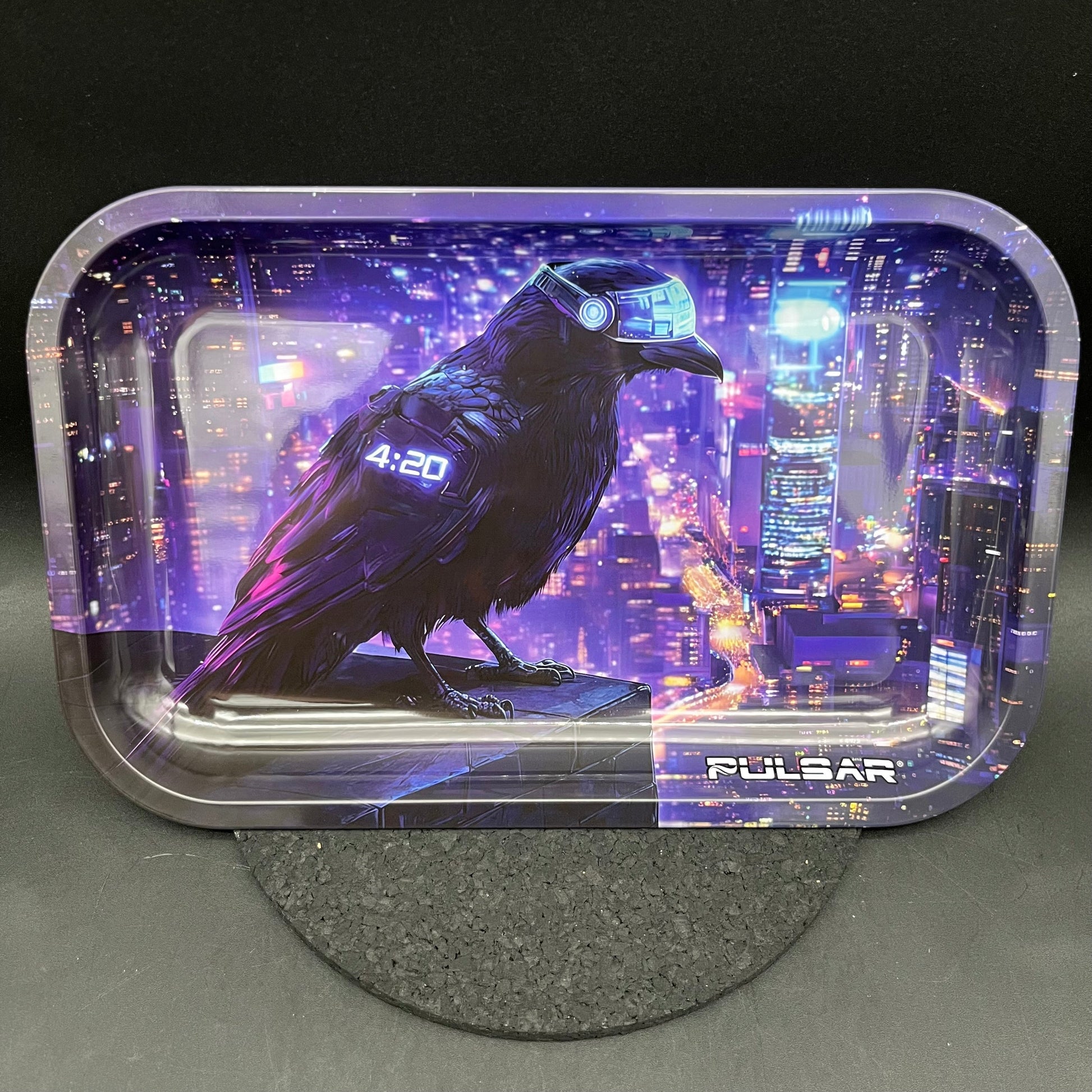 Pulsar Metal Rolling Tray | Agent Crow | 11"x7"-Avernic Smoke Shop