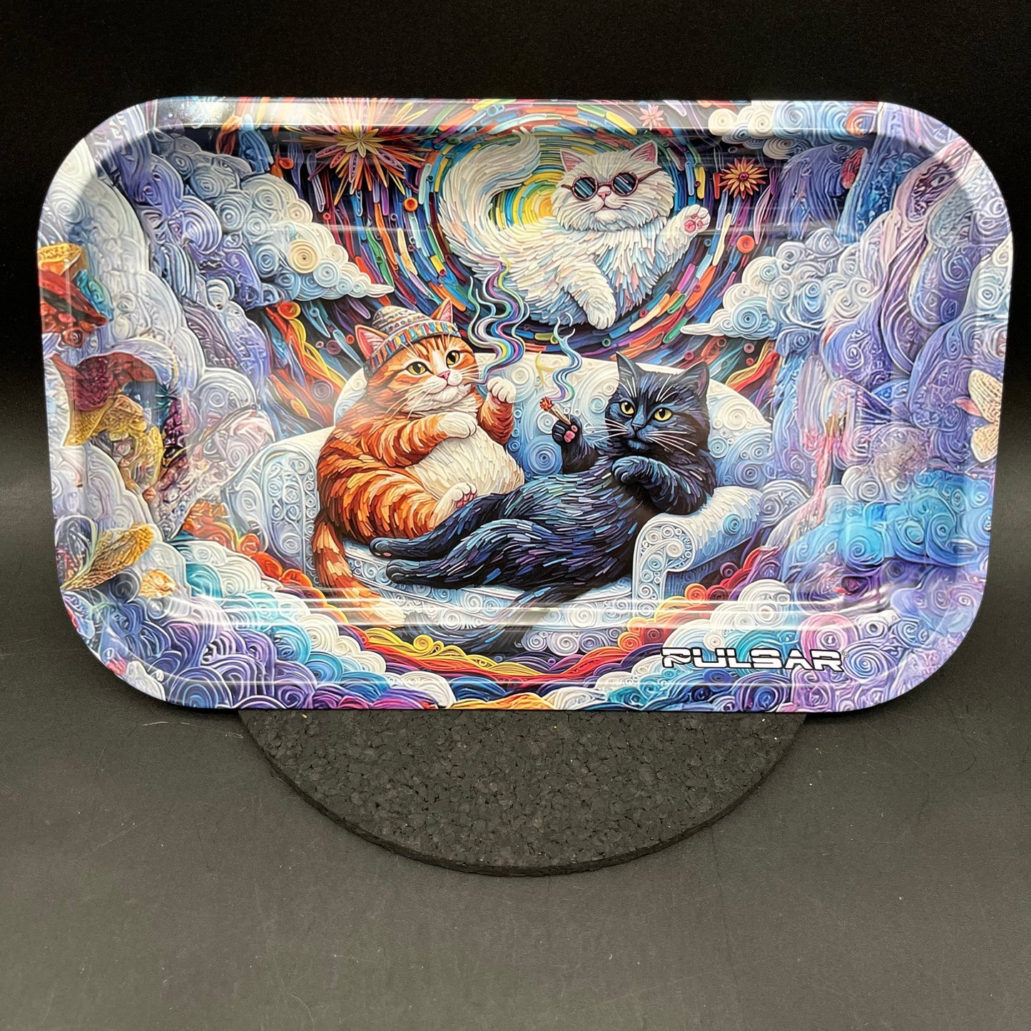 Pulsar Metal Rolling Tray | Couch Cats | 11"x7"-Avernic Smoke Shop