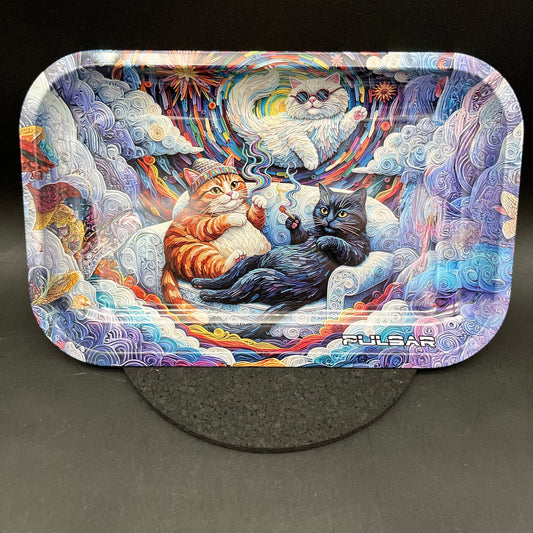 Pulsar Metal Rolling Tray | Couch Cats | 11"x7"-Avernic Smoke Shop