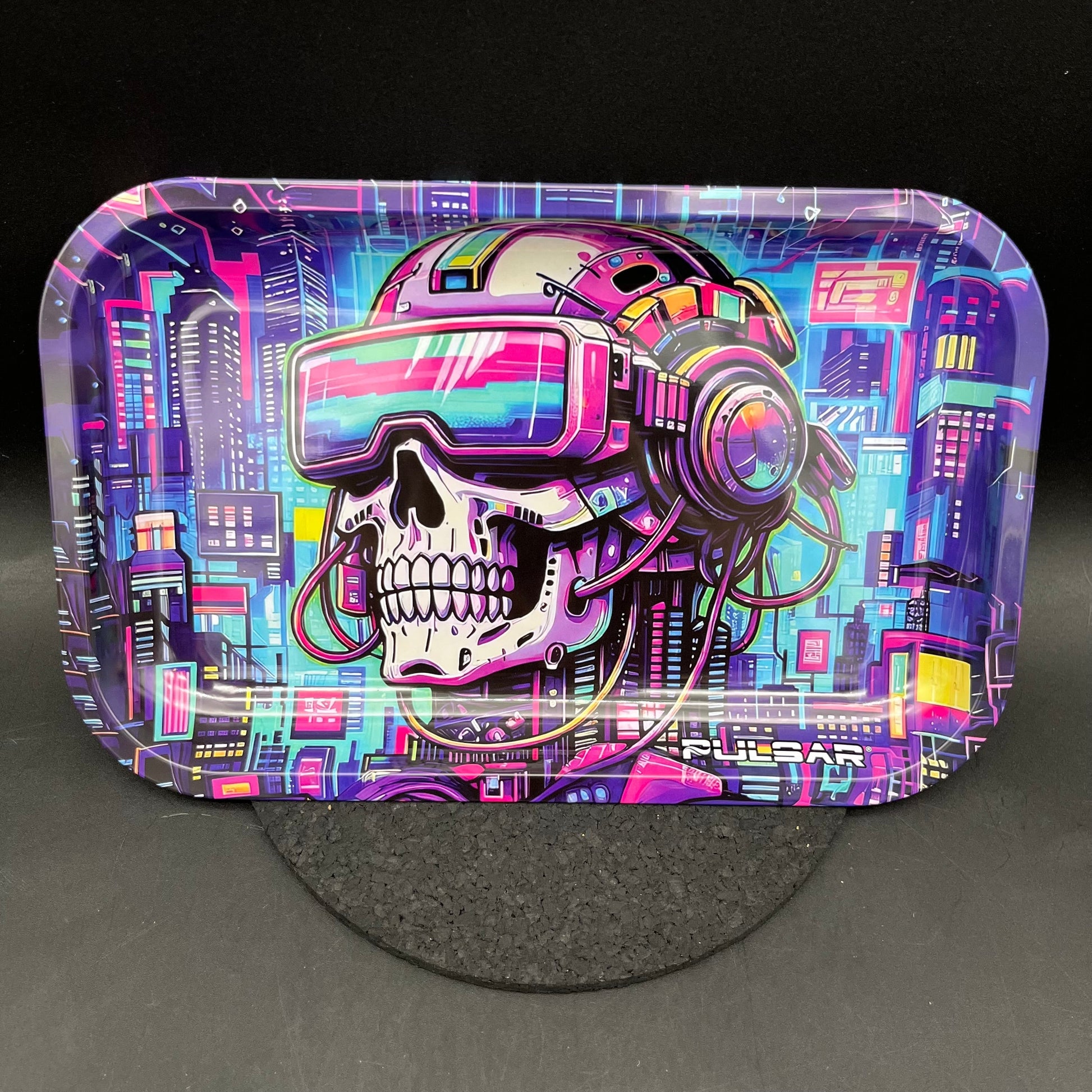Pulsar Metal Rolling Tray | Cyber Pilot | 11"x7"-Avernic Smoke Shop