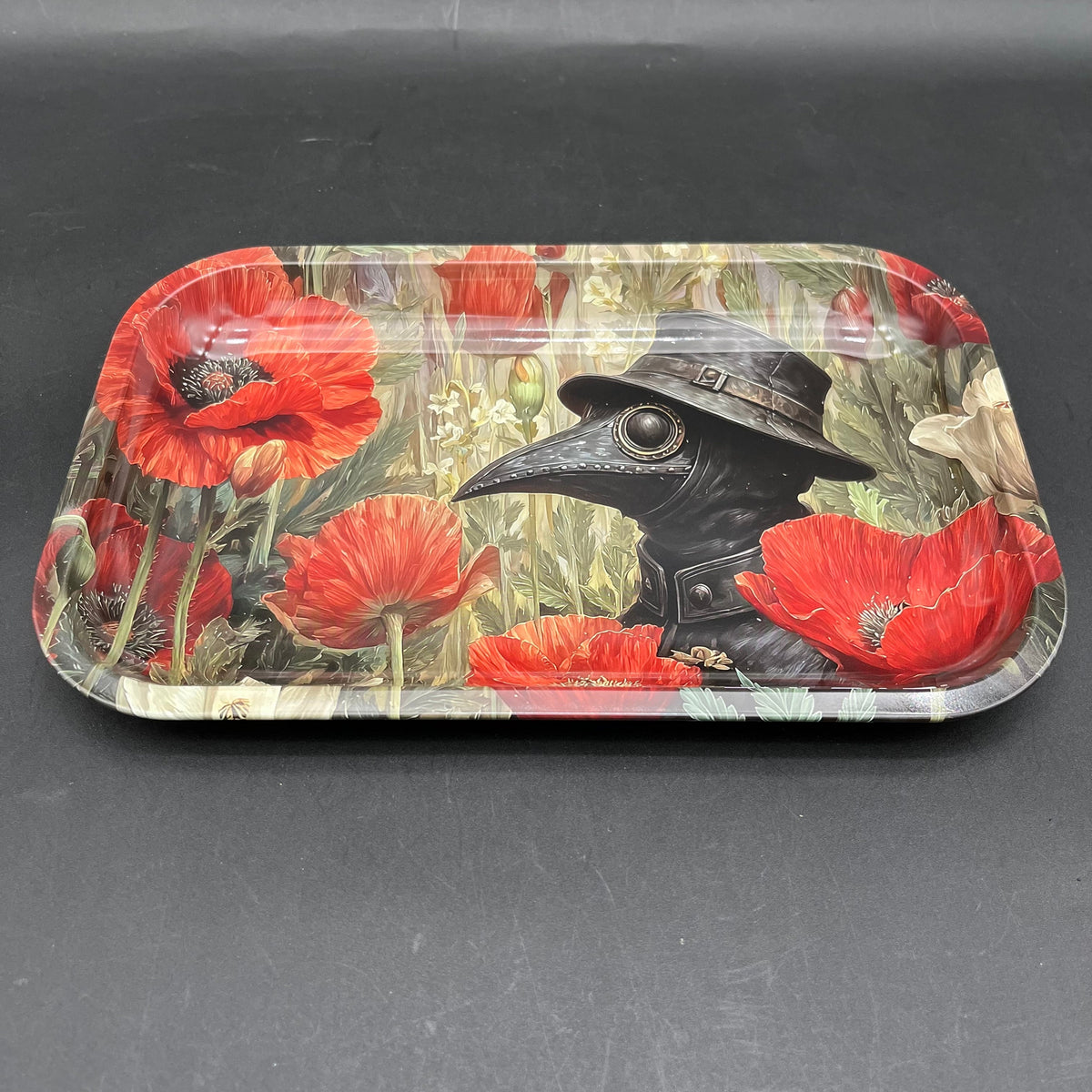 Pulsar Metal Rolling Tray | Plague Doctor Poppies | 11"x7"