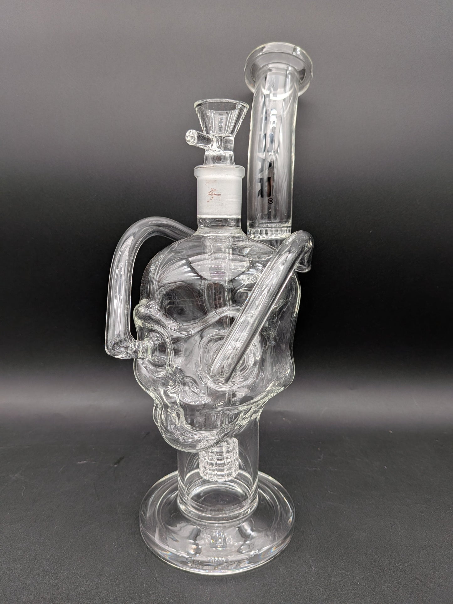 Pulsar Skull Eyes Recycler Glass Water Pipe | 12.5"