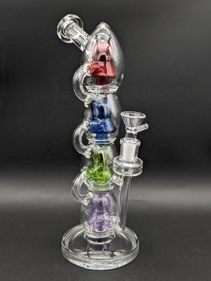 Pulsar Stacks on Stacks Glass Water Pipe | 12" - Meech Madness Smoke Shop