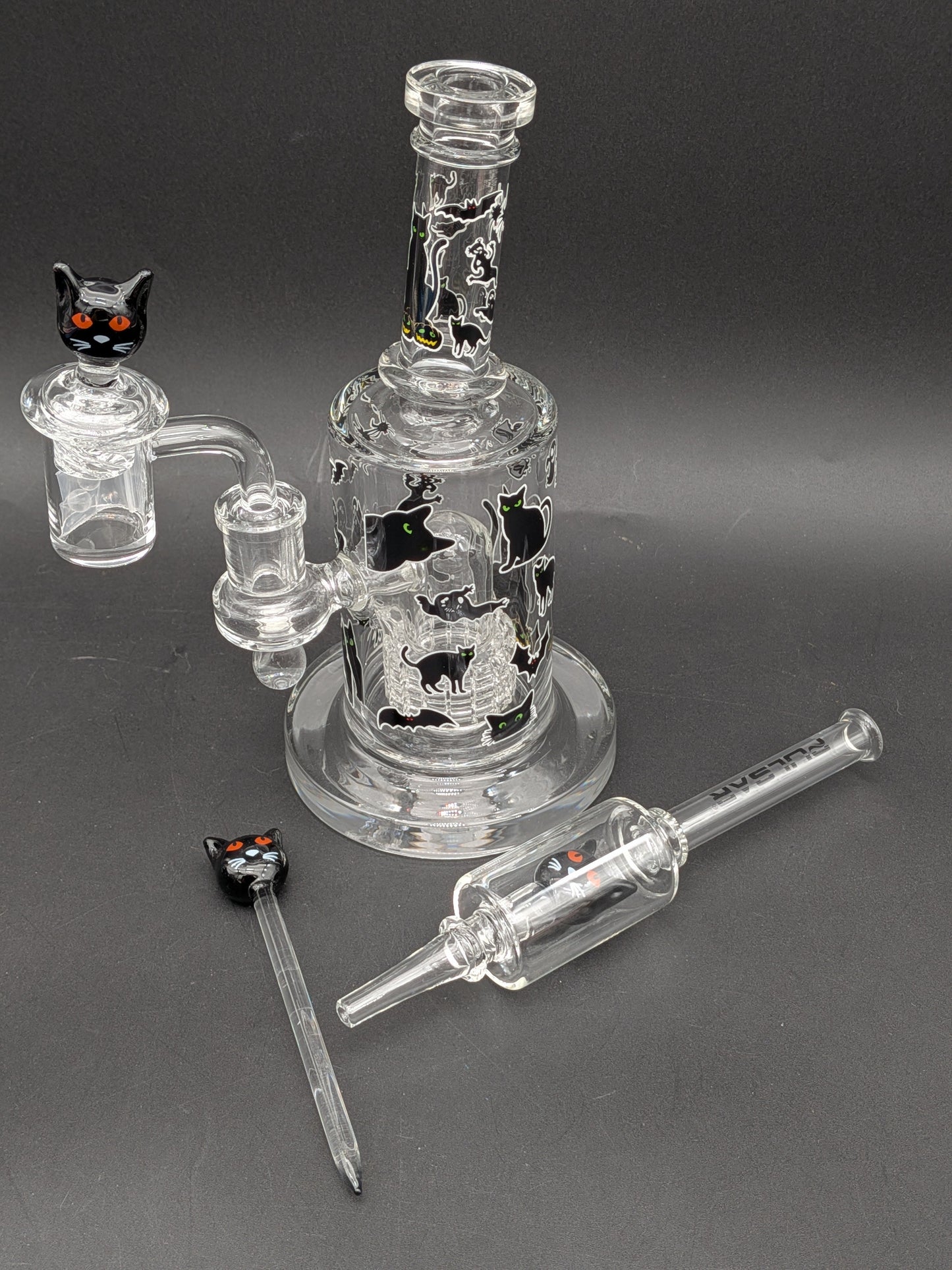 Pulsar Superstitious Kitty Glass Dab Rig Set | 8"