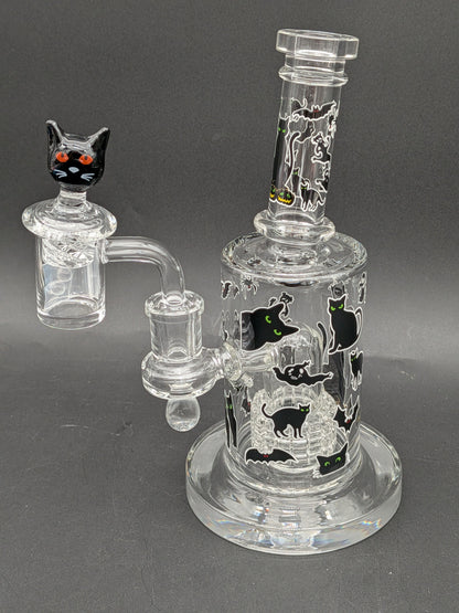 Pulsar Superstitious Kitty Glass Dab Rig Set | 8"