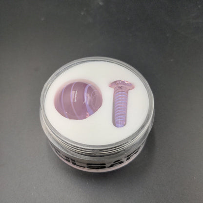 Pulsar Terp Slurper Screw & Marble Set | 2pc - Meech Madness Smoke Shop