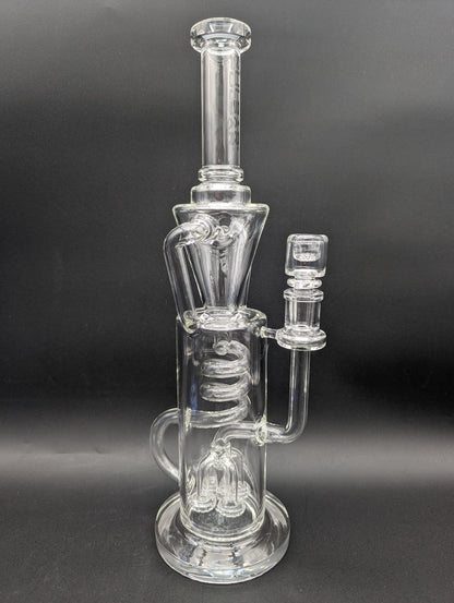 Pulsar Twister Glass Recycler Water Pipe | 14.5" - Meech Madness Smoke Shop