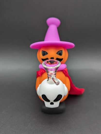 Pumpkin Witch Silicone Water Pipe | 6.5" | 14mm