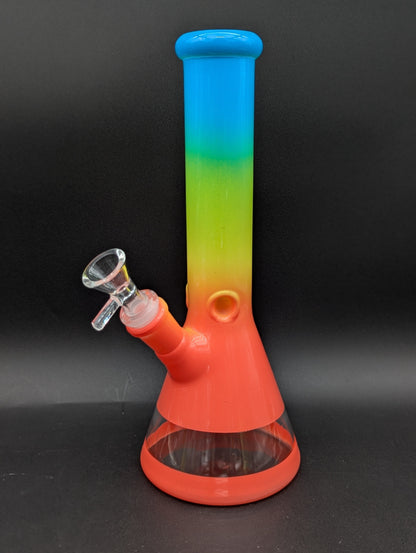 Rainbow Decal Multi-Tone Beaker Bong 10"-Avernic Smoke Shop
