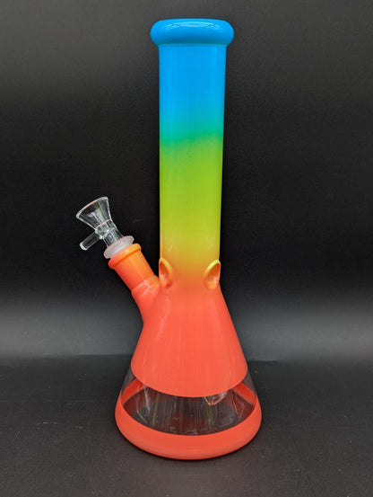 Rainbow Decal Multi-Tone Beaker Bong 10"-Avernic Smoke Shop