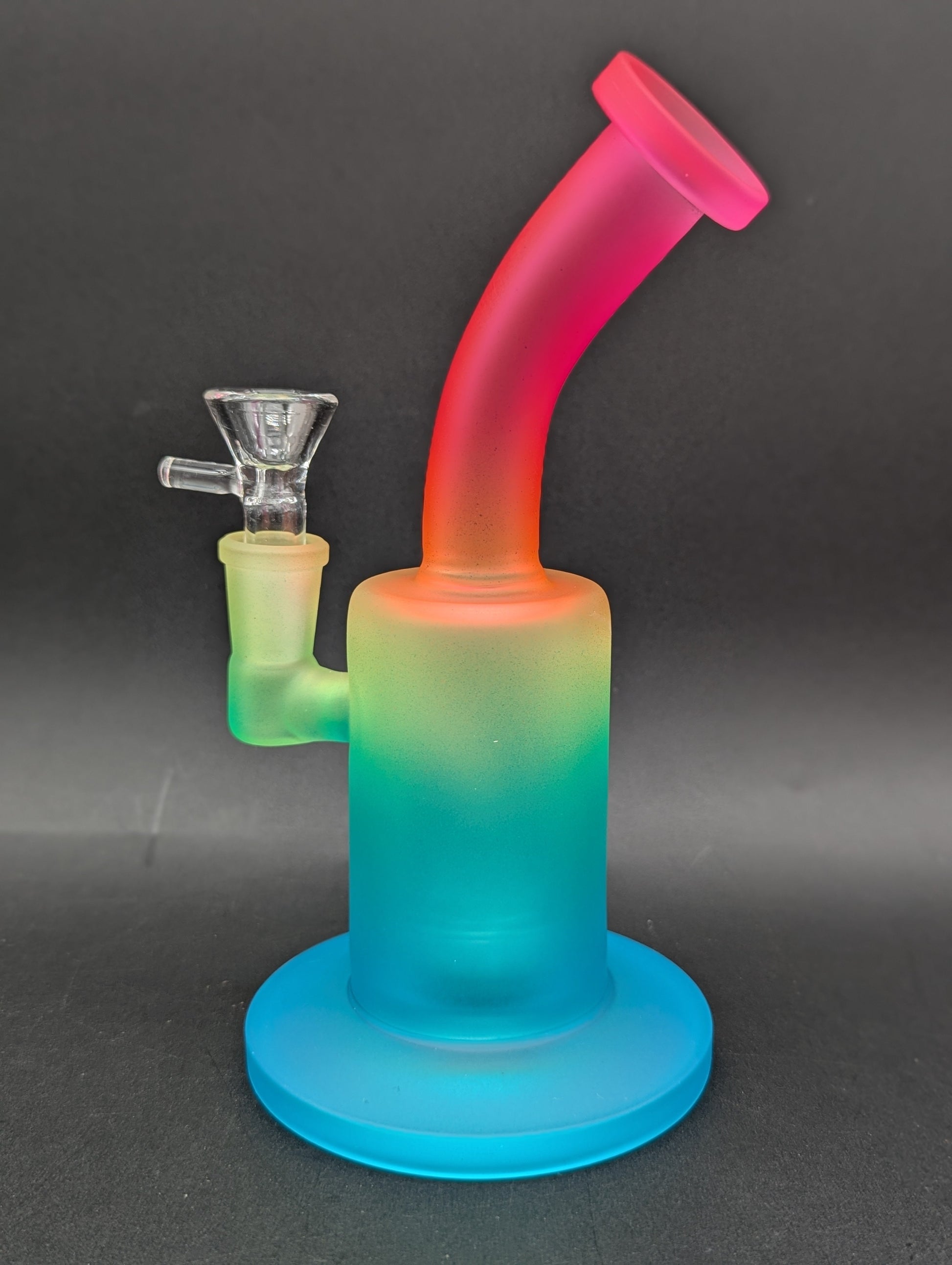Rainbow Frosted 8" Bent Neck Bong-Avernic Smoke Shop