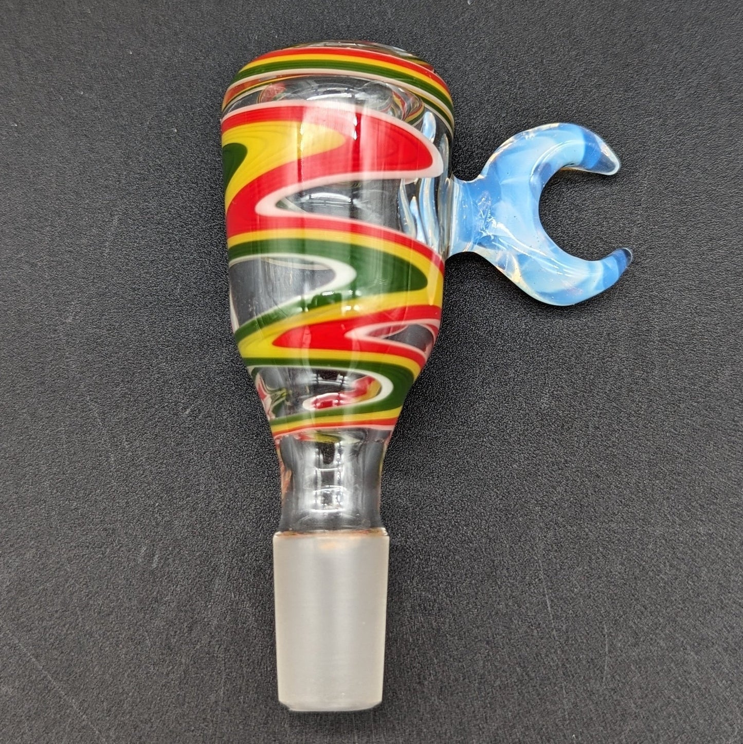 Rasta Bong Bowls w/ Moon Handle 14mm - By Homie G Glass - Meech Madness Smoke Shop