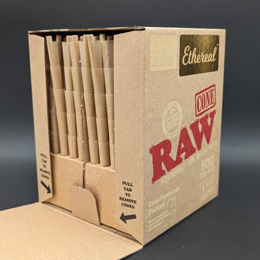 RAW Ethereal Cones | 1 1/4 | 500pc Box - Meech Madness Smoke Shop